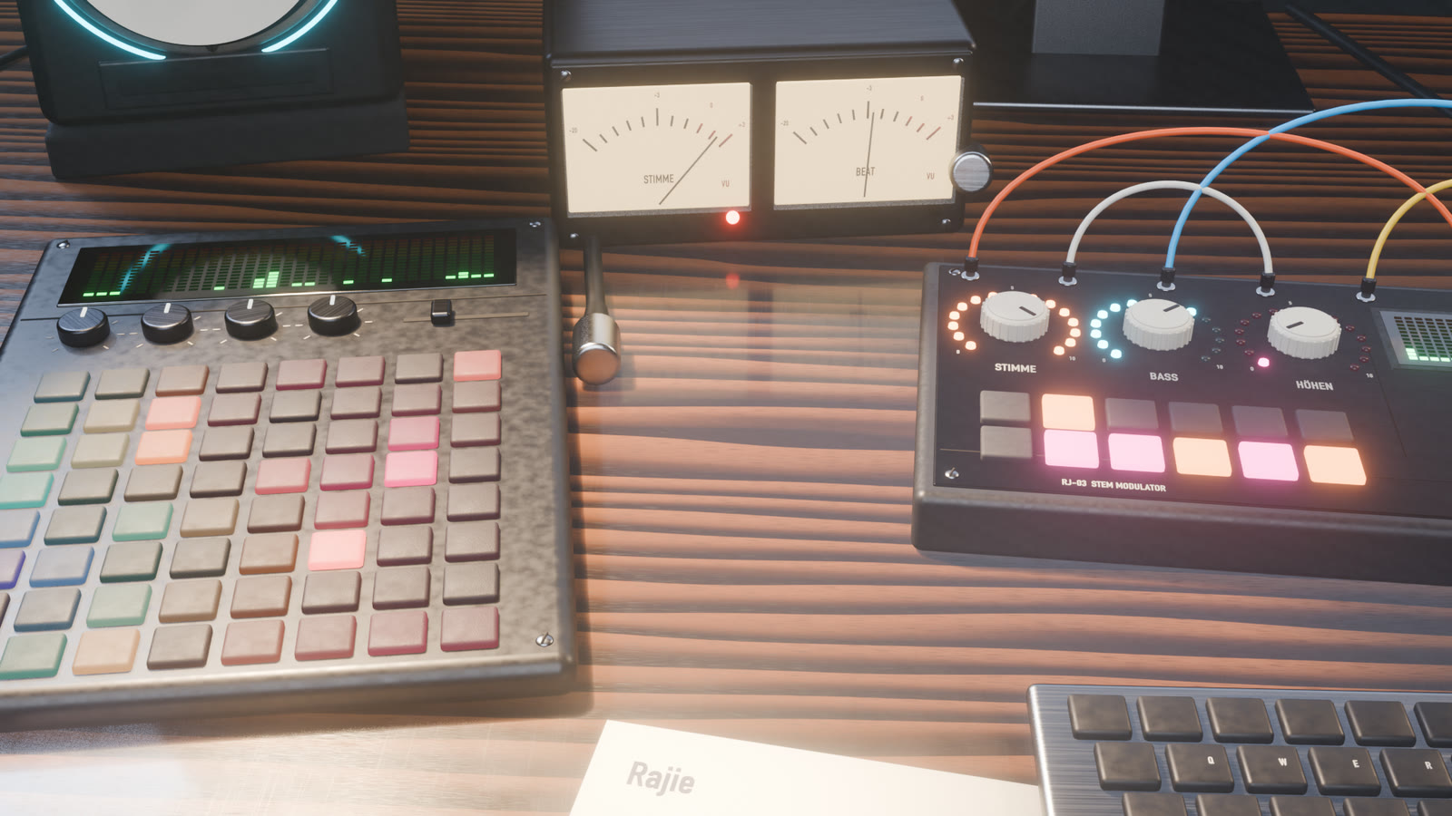 Musik-Schreibtisch – Pads und Stem-Modul